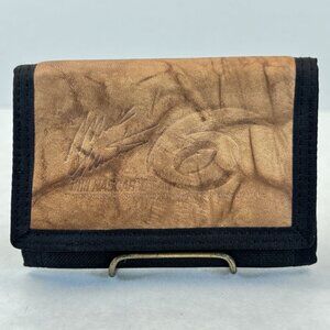 Vintage NASCAR #6 Mark Martin Leather Nylon Trifold Wallet Hook Loop Closure